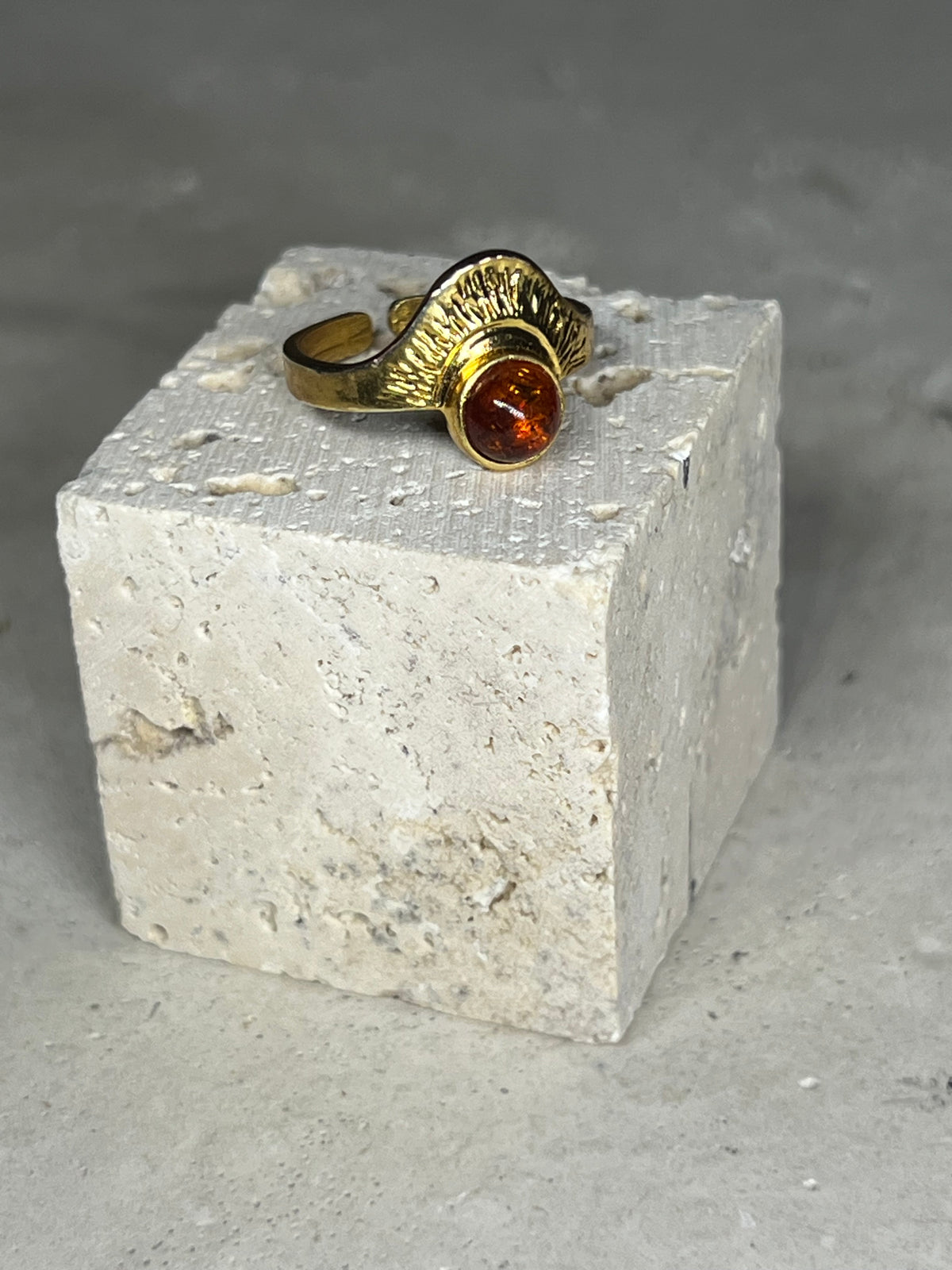 Rising Sun Amber Ring