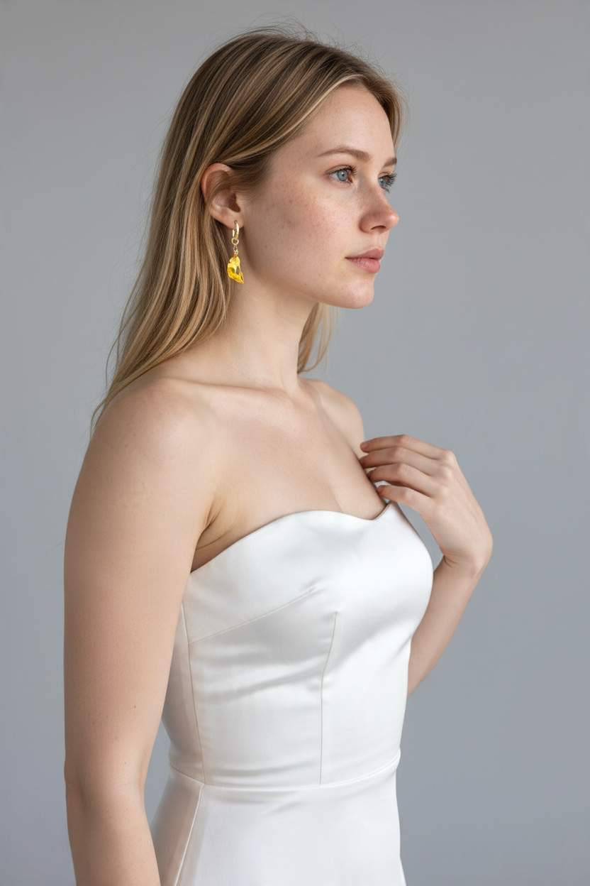 Bernstein Creolen 18k Gold