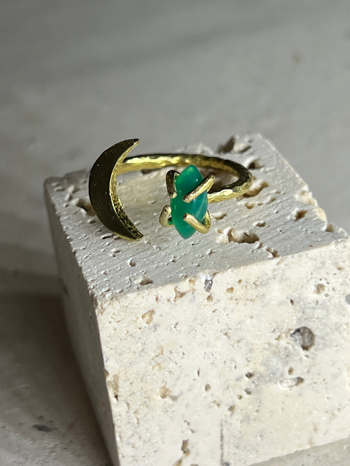 Mondring grüner Onyx