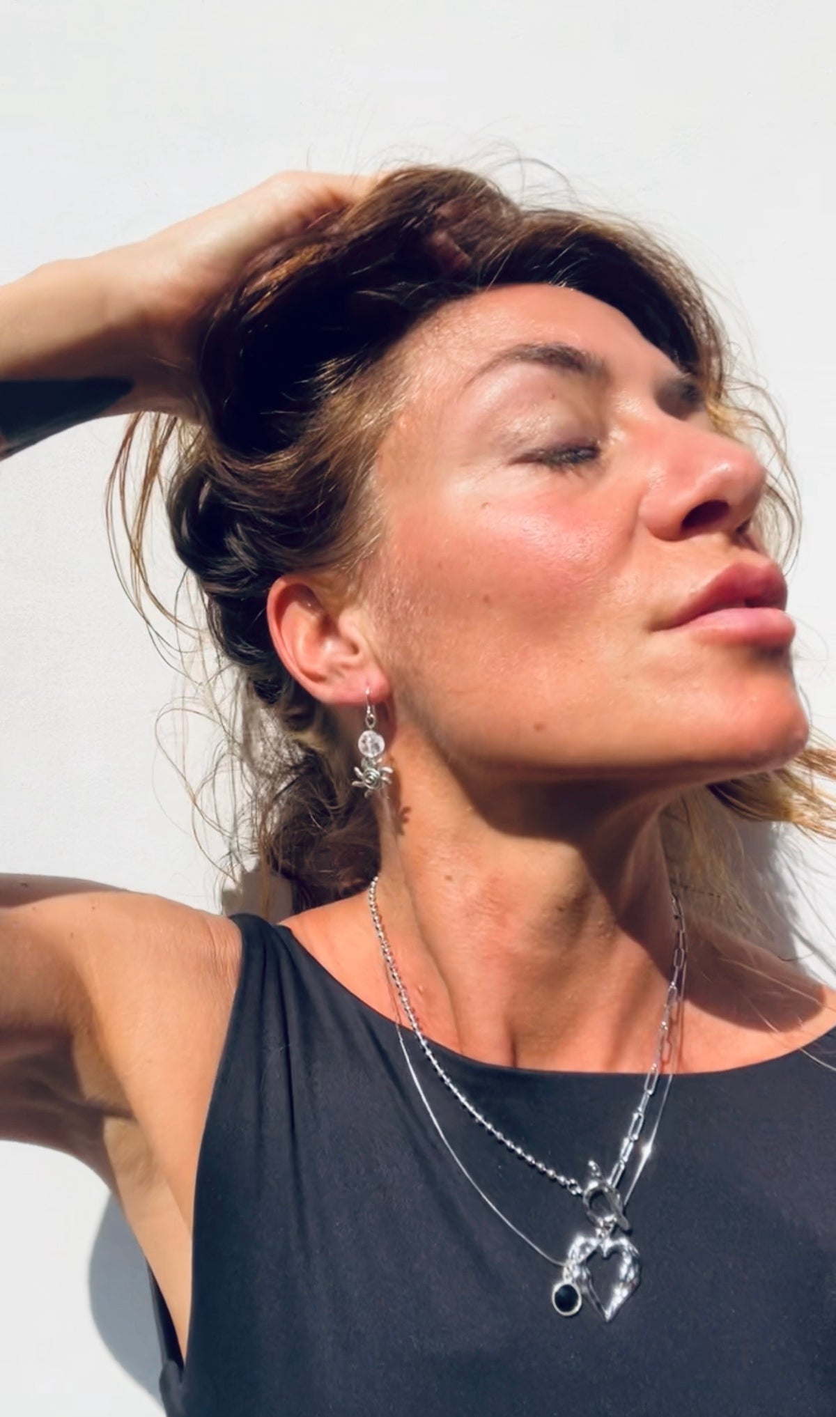 Spiral Silver Sun mit Bergkristall