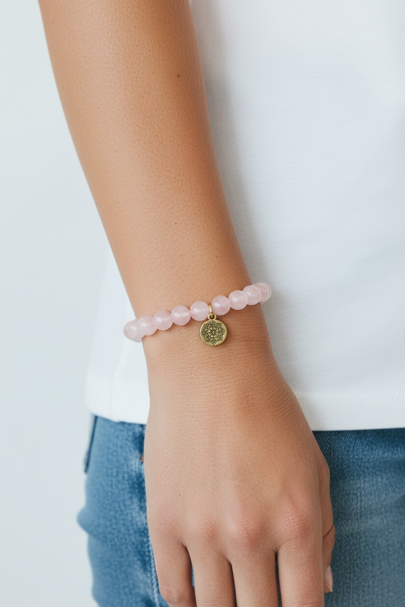 Rosenquarz Edelstein Armband