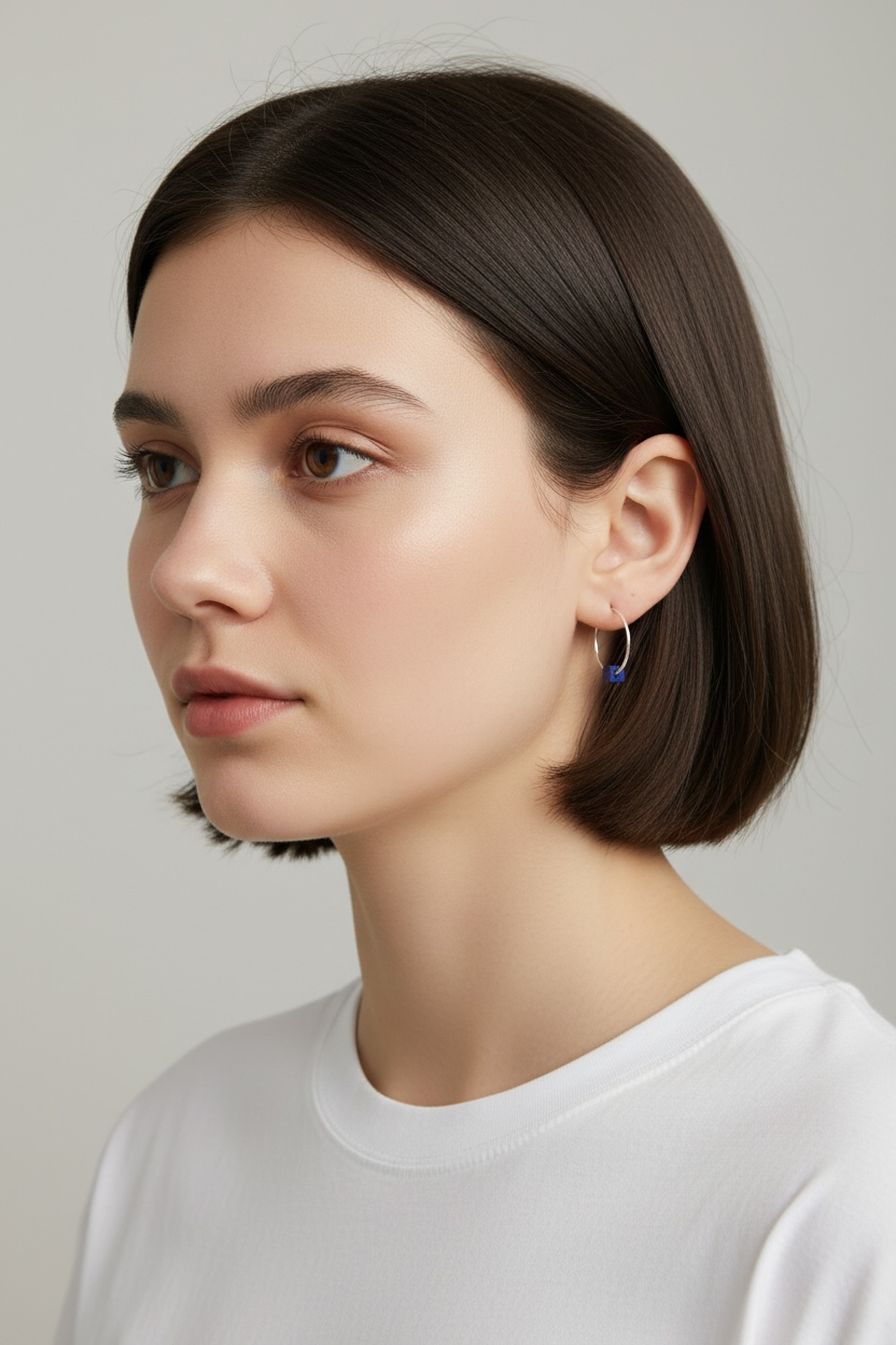 Yulia Silbercreolen mit Lapislazuli