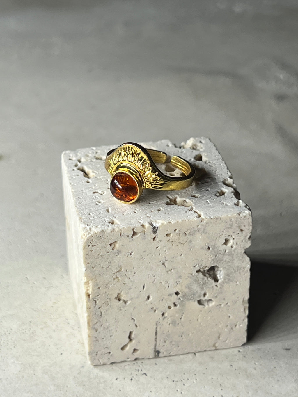 Rising Sun Amber Ring