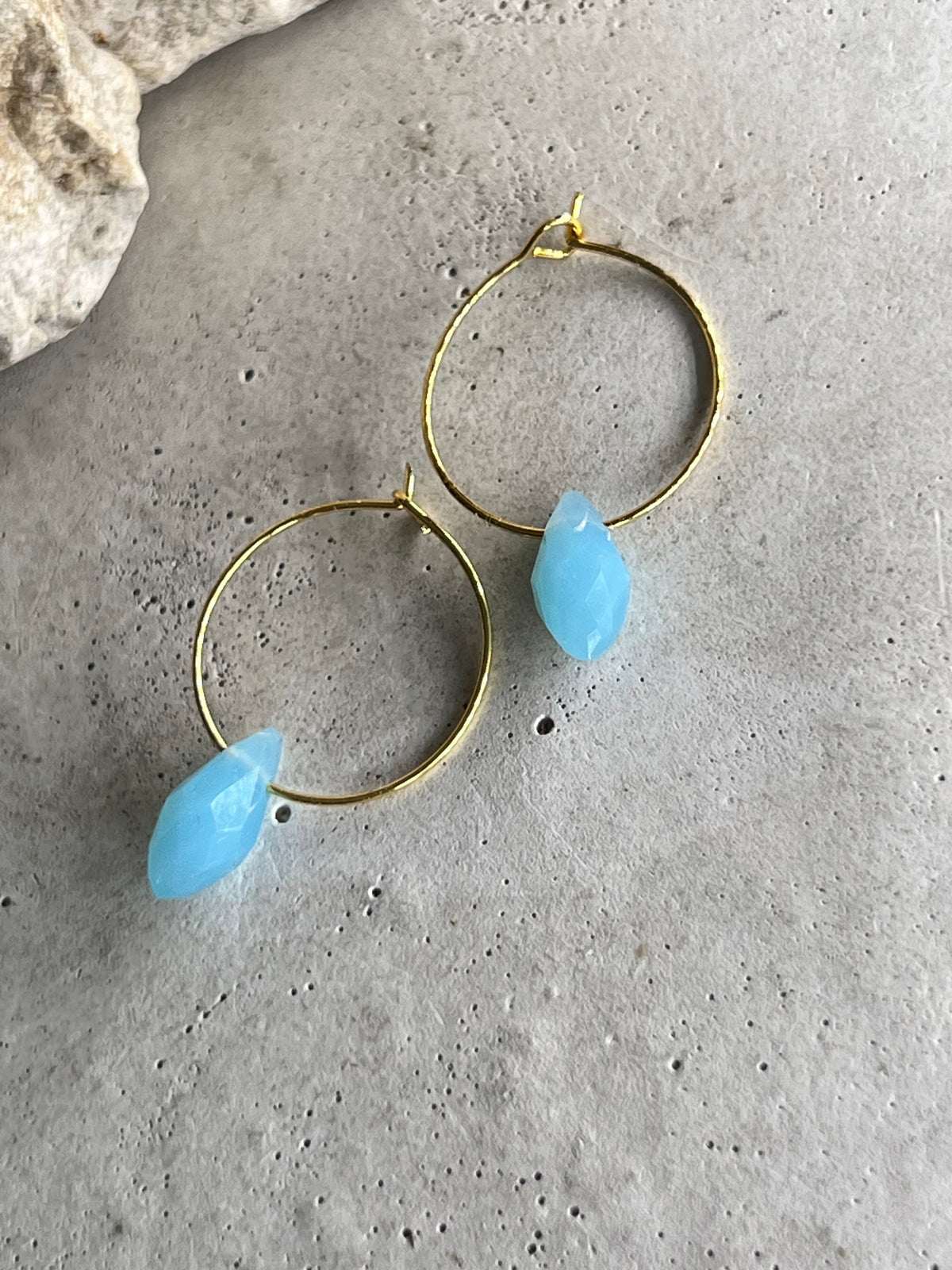 Chalcedon Turquoise Creolen