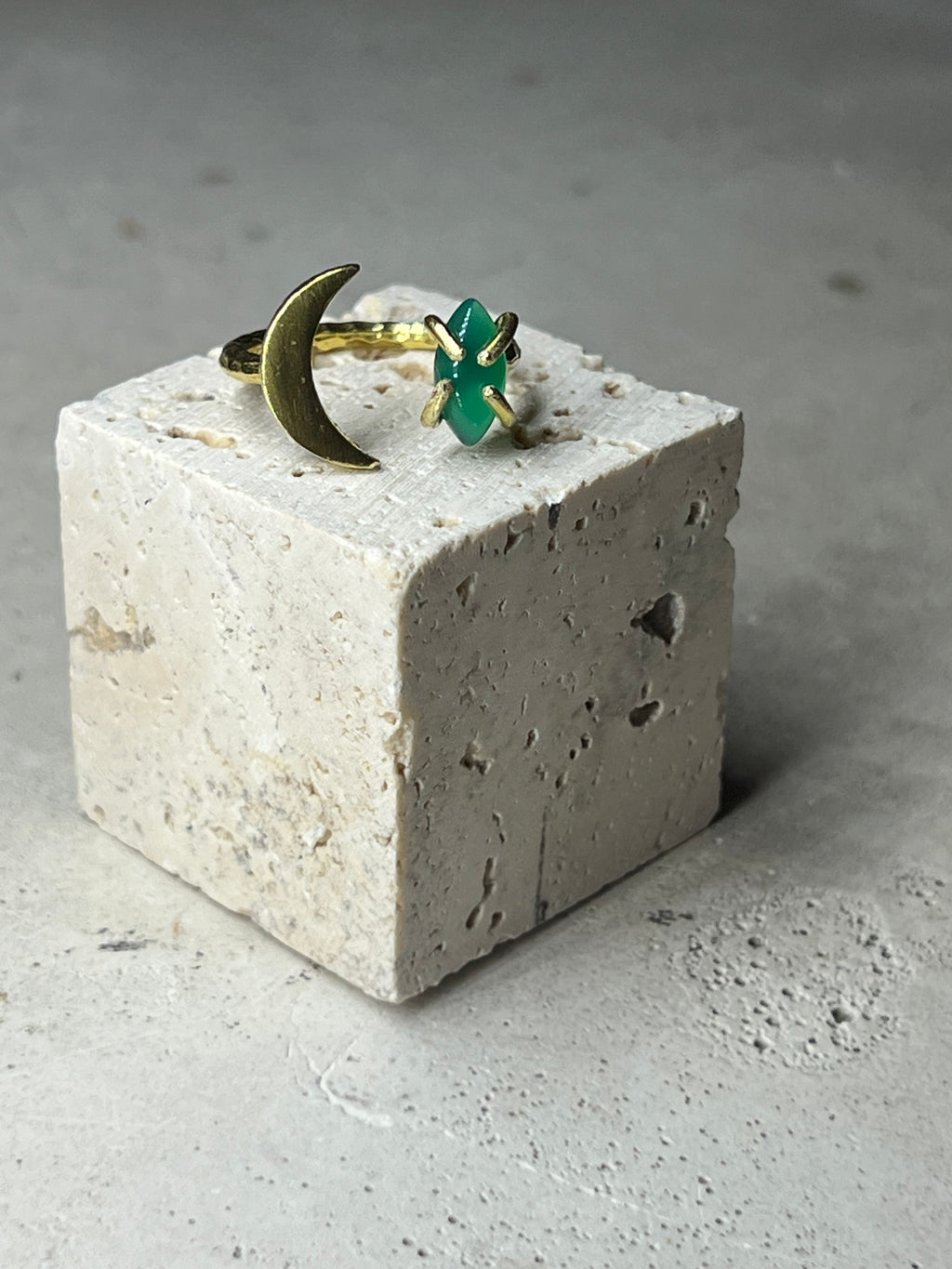 Mondring grüner Onyx