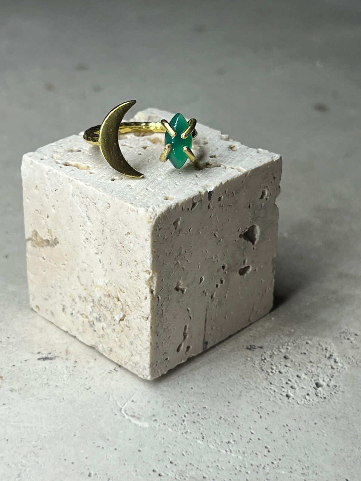 Mondring grüner Onyx