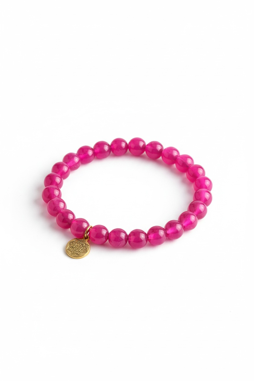 Pink Achat Edelstein Armband
