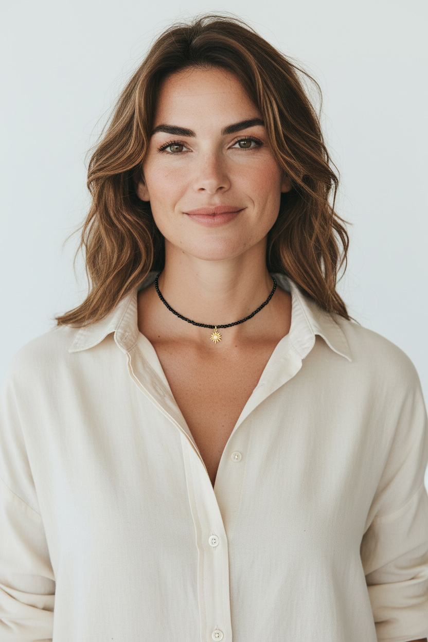 Cutie Perlenkette black Pearls with Sun