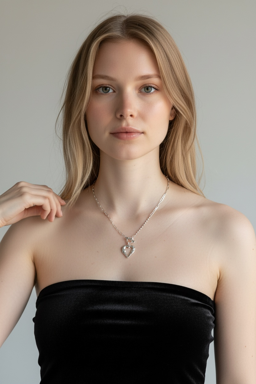 Herzstück 925 Silber Halskette