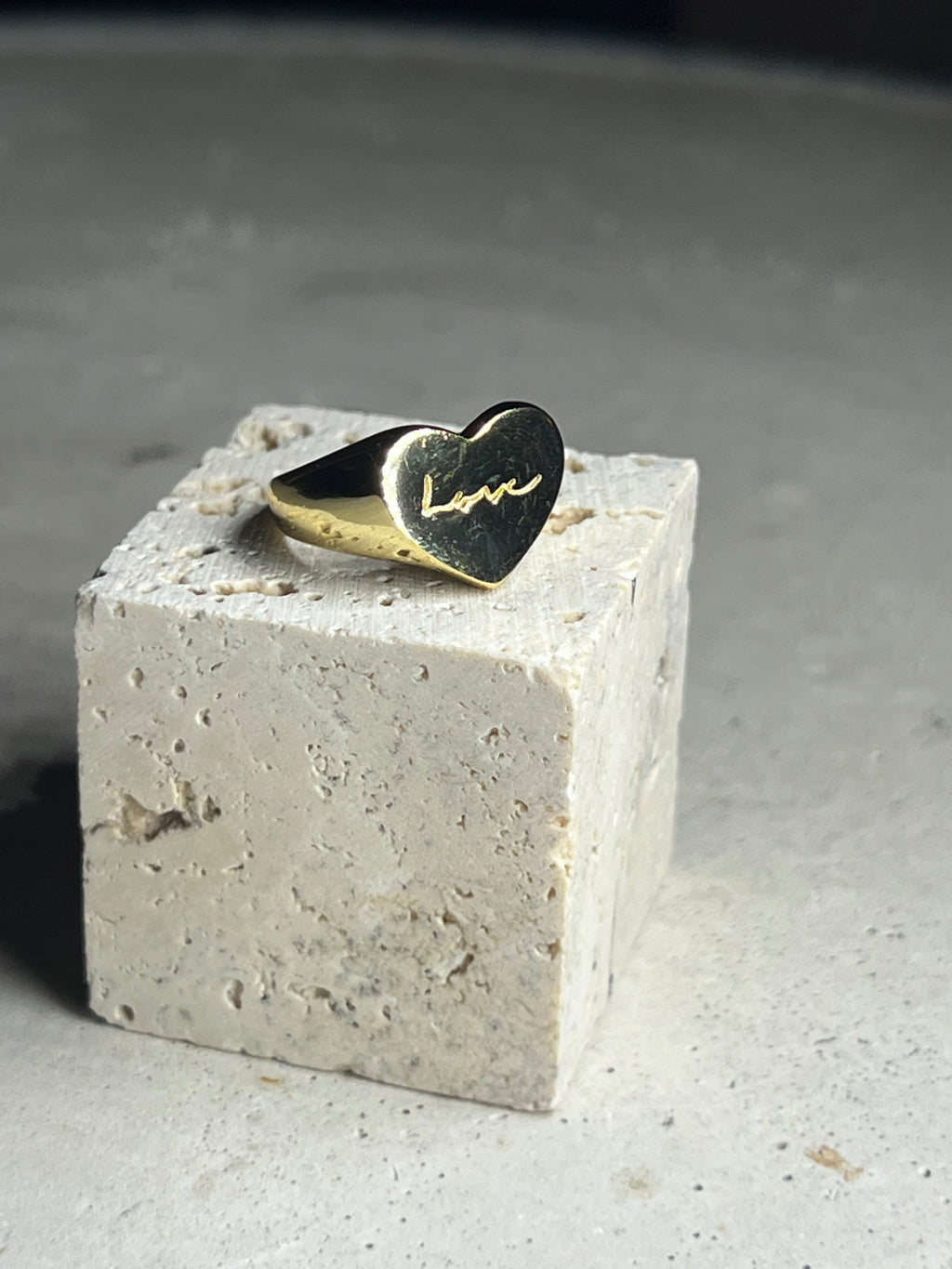 Love Siegelring 925 Silver 18 gold Vermeil