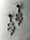 Silver Snake with black Onyx