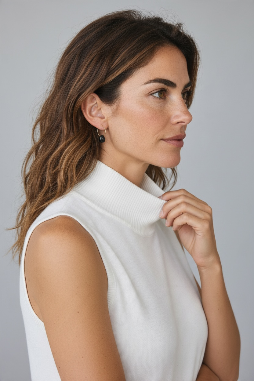 Black Agate Creolen