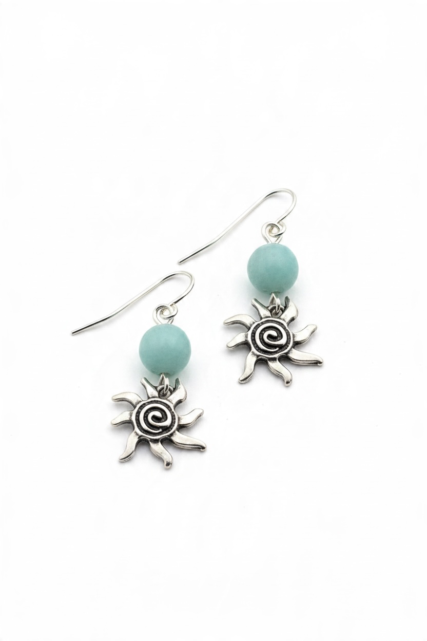 Spiral Silver Sun mit Amazonit