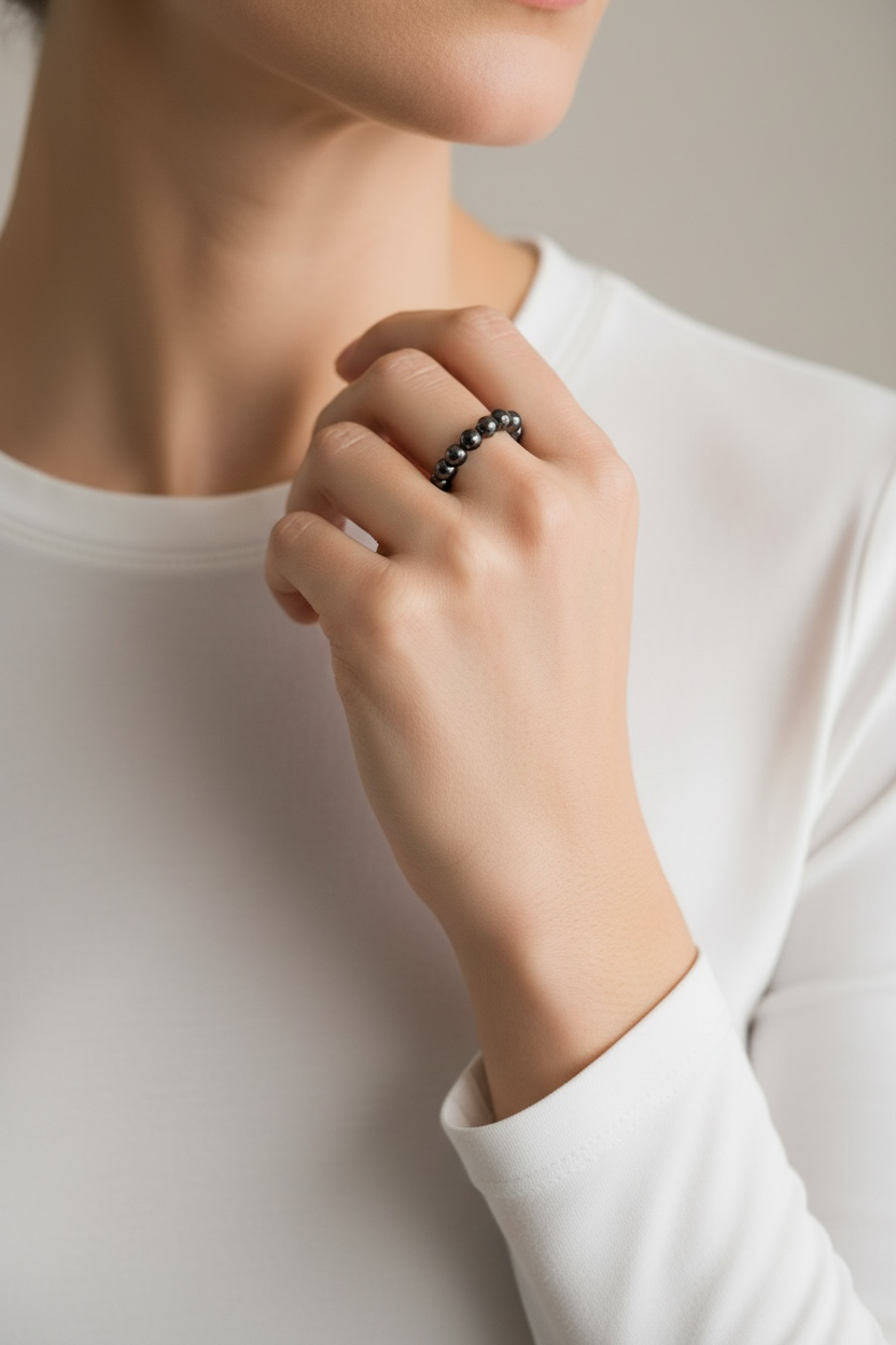 Hämatit Perlen Ring