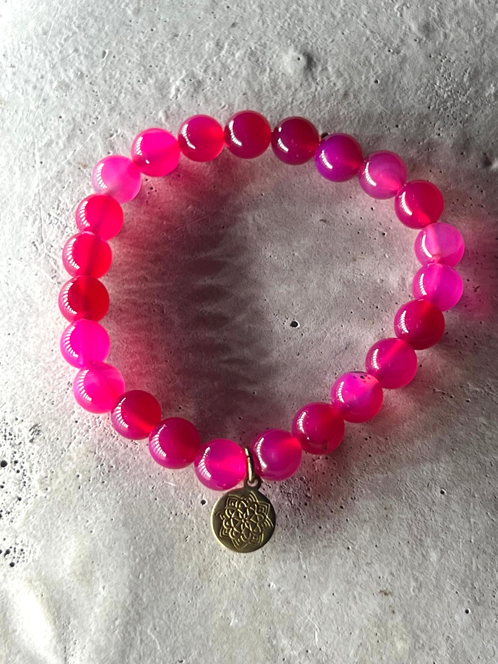 Pink Achat Edelstein Armband