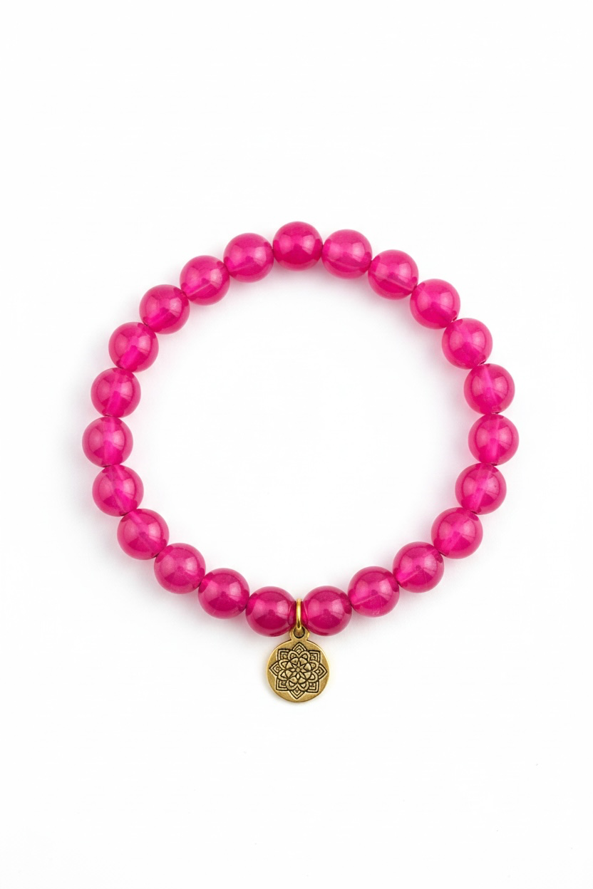 Pink Achat Edelstein Armband
