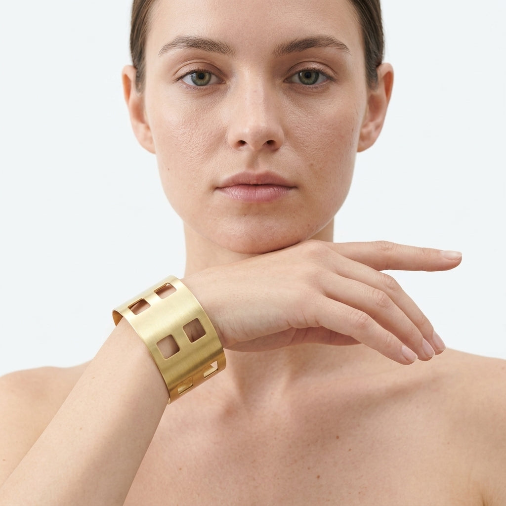 Architectural cuff bracelet — Sculptural Profile Studio | Generated by Modelize
